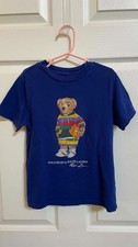 Boys Ralph Lauren Polo BEAR Basketball T-Shirt Shirt Preppy Size 6