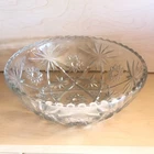 Vintage Glass Serving Bowl Early American Prescut Anchor Hocking Star of David