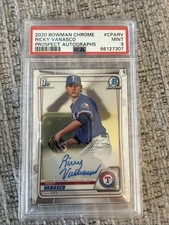 2020 Bowman Chrome Prospect Autographs Ricky Vanasco PSA 9, Mint, Rookie Card