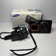 Samsung DualView DV100 16.1MP 5x Zoom Digital Camera Black Tested W/ Battery