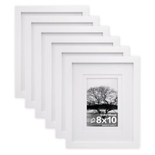 8x10 Picture Frames Set of 6, Made of Solid Wood Covered by Plexiglass Displa...