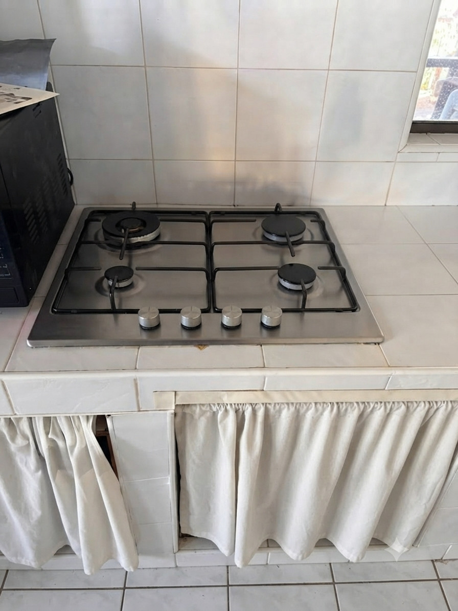 Piano cottura a gas 4 fuochi in acciaio inox