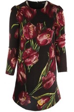 DOLCE & GABBANA BLACK WOOL MINI DRESS IT 36 UK 4