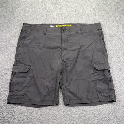 Lee Extreme Motion Cargo Shorts Mens 46 Charcoal Gray Performance Stretch Work