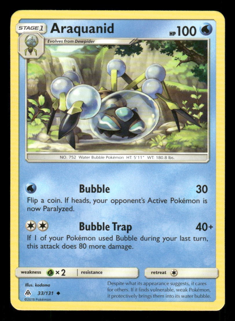 Araquanid 33/131 UC Forbidden Light LP Pokemon