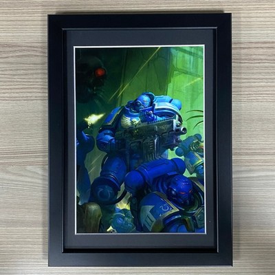 Ultramarines Gerahmt Kunst Schwere Intercessor Raum Marines Warhammer 40,000 40K