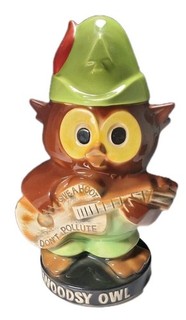 Vintage McCoy Pottery "Woodsy the Owl" Cookie Jar "Give a Hoot Don't Pollute"