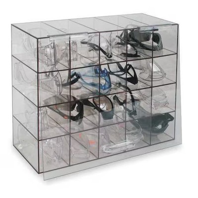 Protective Eyewear Dispenser, Case With Door, 20 Pairs, Petg, 12 In H X 15 In W