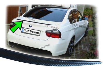 für BMW E90, facelift tuning CARBON look Spoilerlippe Abrisskante Heckspoiler