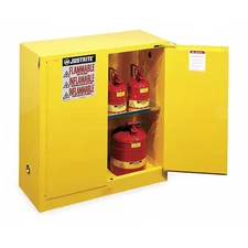 Justrite 893020 Hazardous Material Storage Cabinet, 30 Gal, 1 Shelves, Steel,