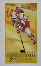 MARK MESSIER NEW YORK RANGER POINT LEADERS, FLEER POWER PLAY 1993-94 HOCKEY CARD