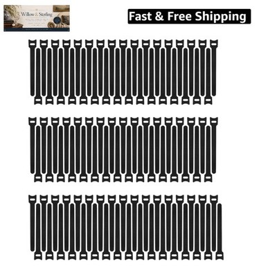 100pcs Reusable Fastening Cable Ties Adjustable Wire Management 7 Inch, Black