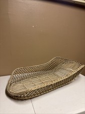 BASKET ONLY Antique Infant Baby Wicker Basket For Scale -BASKET ONLY