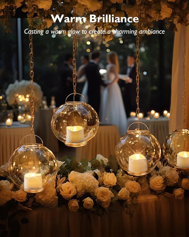 12 Piezas Vela Parpadeante Sin Llama Batería LED Luz de Té 200H Centro de Mesa Boda Foto 2 de 4