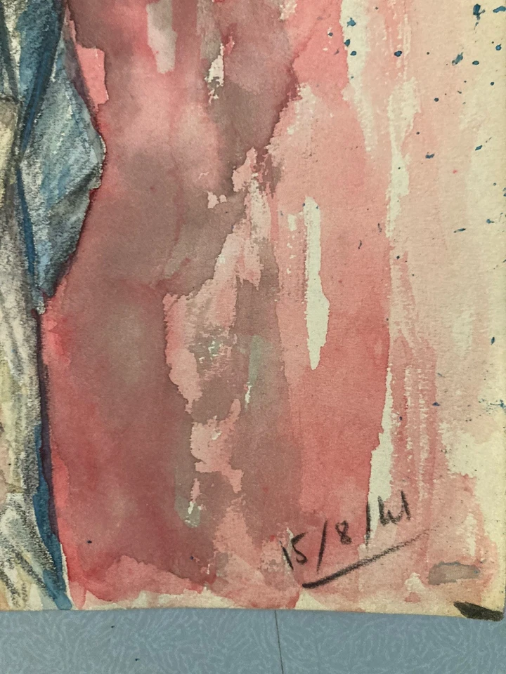 Beau Dessin Femme Nue Nu Gouache Aquarelle Corps 1940 Fauve Fauvisme Papier Art - Photo 3/4