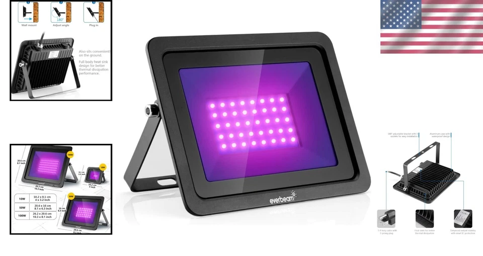High Performance 365nm UV LED Black Light -  Waterproof - Image 2 of 4
