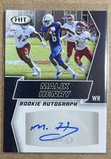 MALIK HENRY 2019 Sage Hit Premier Black Auto RC UWG West Georgia Wolves CFL