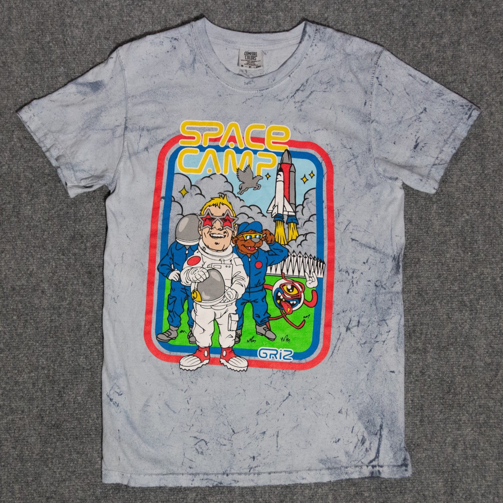 Space Camp Fest Short Sleeve Acid Wash TShirt DJ