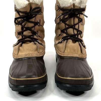 SOREL Eddie Bauer Boots Mens 11 Brown Leather Waterproof Insulated