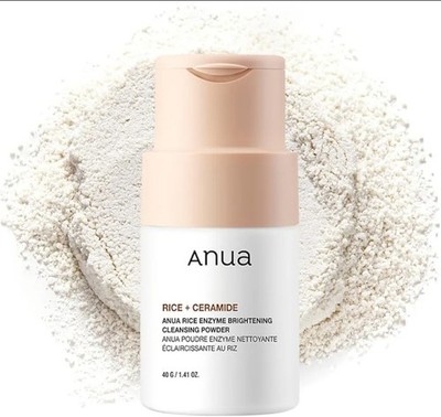 Korean Anua Rice Enzyme Brightening Cleansing Powder 1.41 Oz e 40g Exfoliant 