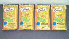 Lote de 2 pegatinas y chicles de Los Simpson 2002 Topps paquetes sellados de fábrica RARO