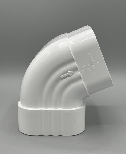 AMERIMAX Traditional Vinyl 5.5 in White Front Elbow for 4x3 Rain Downspout M0727 - Picture 12 of 16