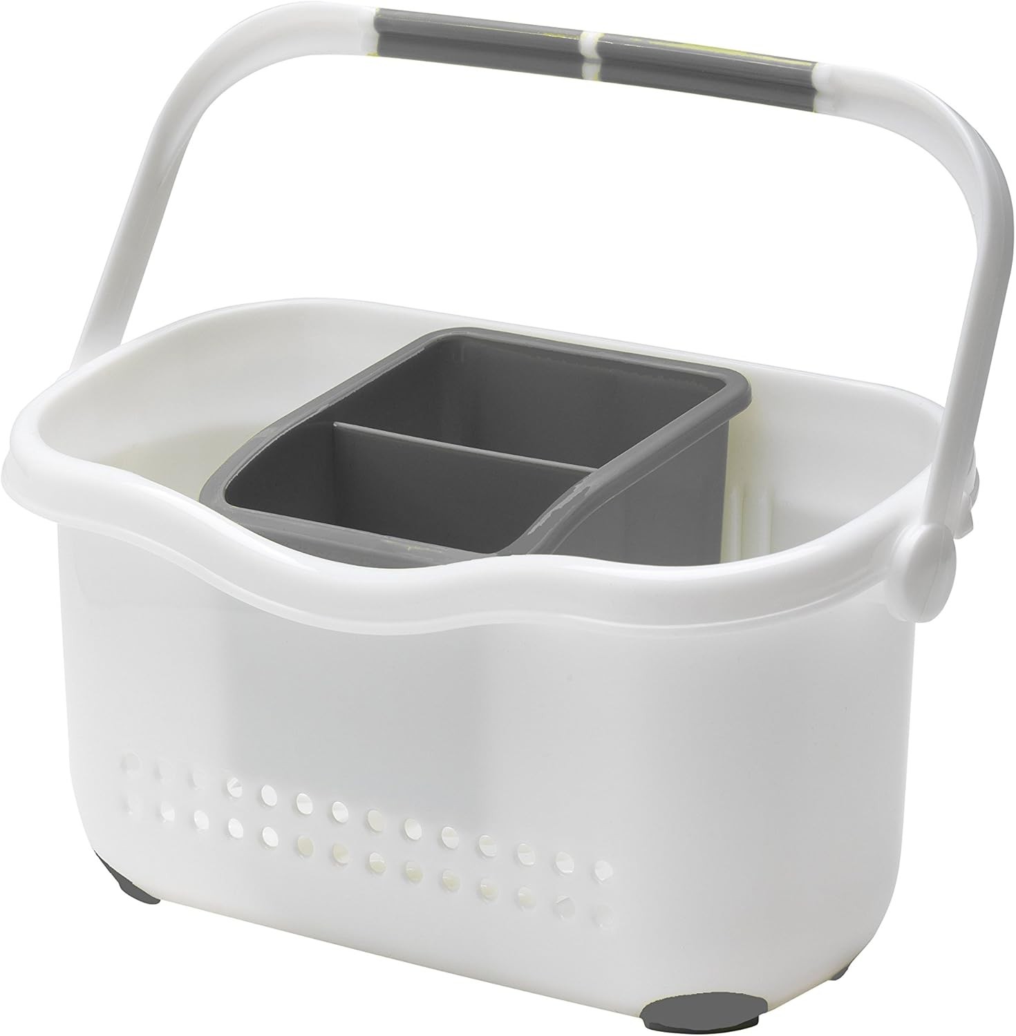 Addis 517764 Premium Sink Cutlery Draining Storage Caddy, White/Grey, 12 x 24 x