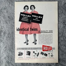 Holley Carburetor Auto Car Part Pep Kit Identical TwinsVintage Print Ad 1960