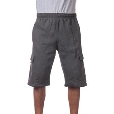 Pro Club Men's Fleece Cargo Short - Charcoal Color