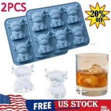 3D Highland Cow Ice Cube Tray, Large Silicone...