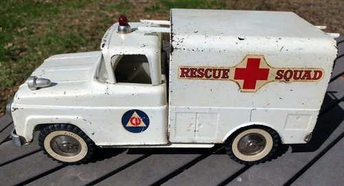 Vintage Tonka Rescue Squad Box Truck W/Ladder 1960