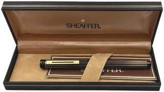Sheaffer Targa 675 Fountain Pen Gold Trim Regency Stripe 14K Nib in Case