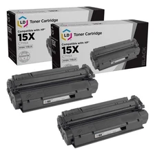 LD Compatible Replacement for HP 15X / C7115X HY Black Toner Cartridges 2-Pack