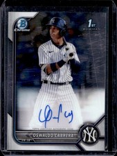2022 Bowman Oswaldo Cabrera Chrome Auto Autograph 1st Prospect #CPA-OC Yankees