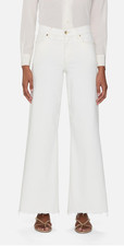 Jeans donna FRAME denim Le Palazzo crop 23 bianco orlo grezzo gamba larga