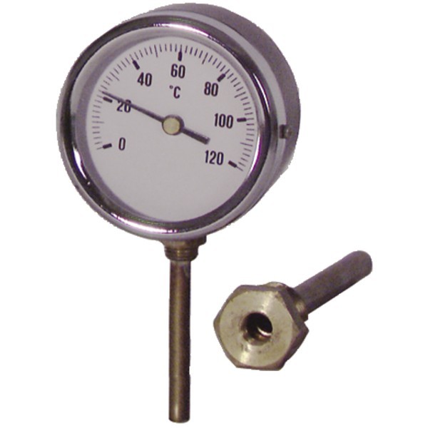 Thermomètre rond 0/120°C avec cadran large de 80mm pour une surveillance thermique optimale