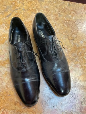 Freeman Vintage Mens Size 8.5 M Black Leather Dress Shoes.