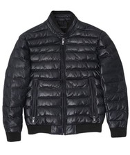 Men s Real Lambskin Quilted Puffer Black Jack...