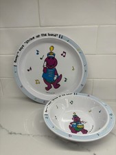 VINTAGE Barney Strike Up The Band Plate and Bowl Set 1992