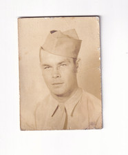 Vintage Photo Military Soldier Portrait Uniform Service Man WWII Era Photo A3166
