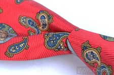 BURBERRY Red Paisley Equestrian Trill 100 Silk Mens Luxury Tie - 4.00"