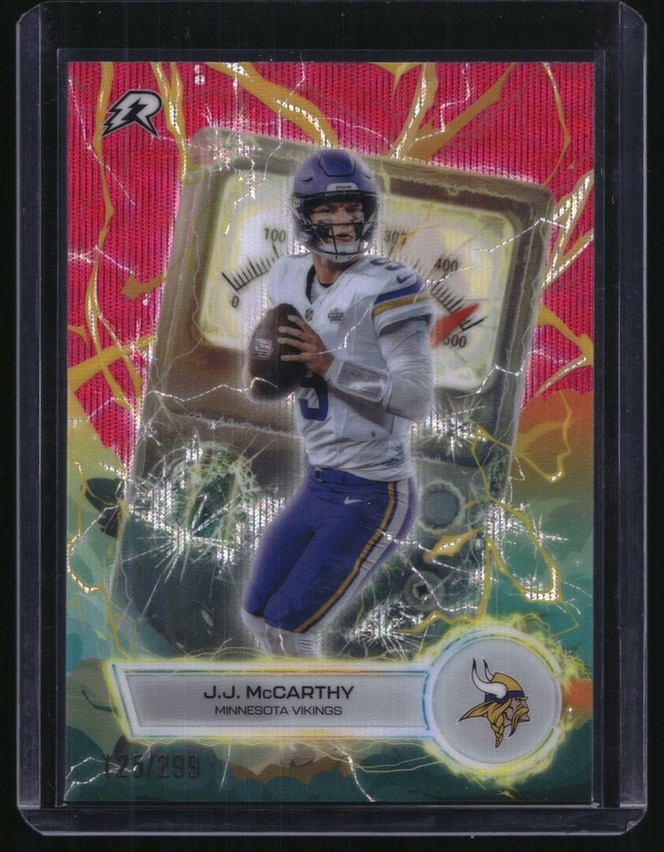 2025 Topps Resurgence J.J. McCarthy VT-20 Voltaic Surge Refractor # /425