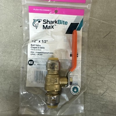 NEW SharkBite Ball Valve 1/2  X 1/2  PN: UR22222A