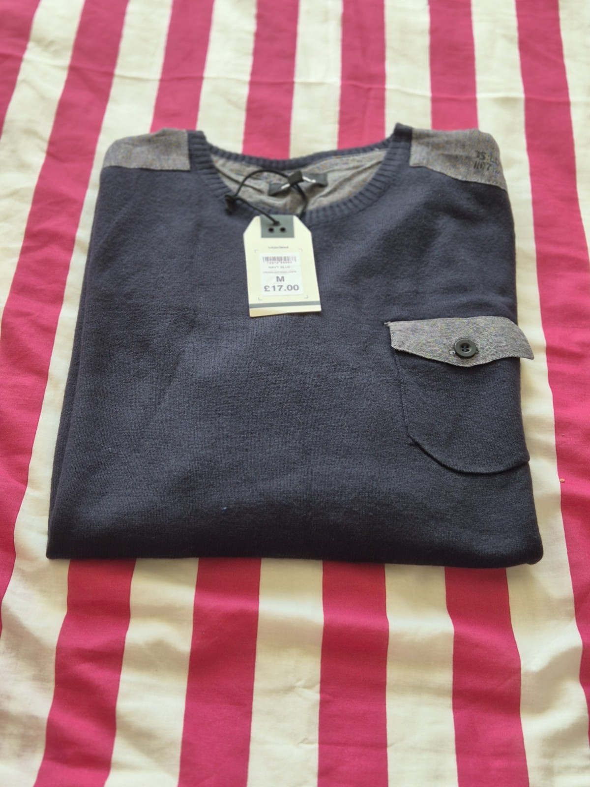 Men Navy Blue Jumper Size M image 3