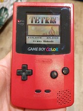 Console Nintendo Game Boy Color Console Rose Pink  Red GBC Cache Piles Officiel 