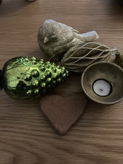 Deko Artikel Divers Baumschmuck Vogelfigur Kerze Stein Grün Deko Figur Garten