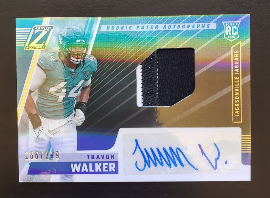 2022 Panini Zenith Travon Walker Rookie Patch Auto 186/299 #225 Jaguars