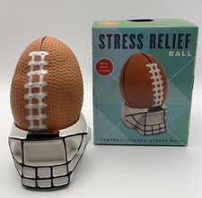 NEW Stress Relief Football-Themed Stress Ball W/Ceramic Stand, Great Gift 