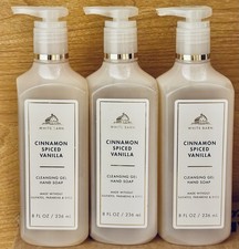 3 X New Bath  Body Works Cinnamon Spiced Vanilla Cleansing Gel Hand Soap 8.0 oz