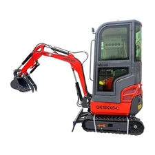 Kubota Engine Mini Small Excavator w/Air Conditioning, Side Swing & Enclosed Cab